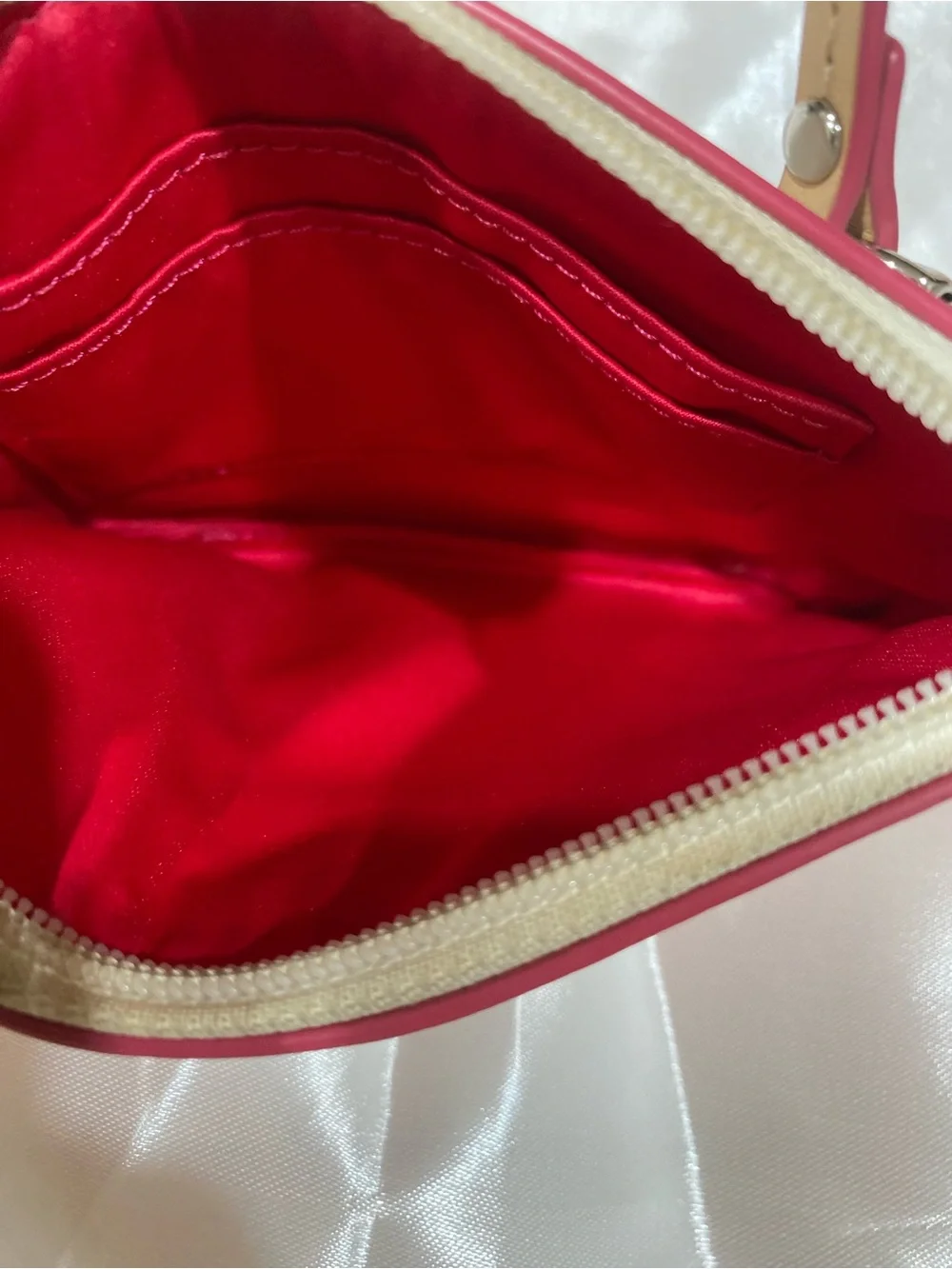 Coach Pink Ombre Wristlet with Tan Trim